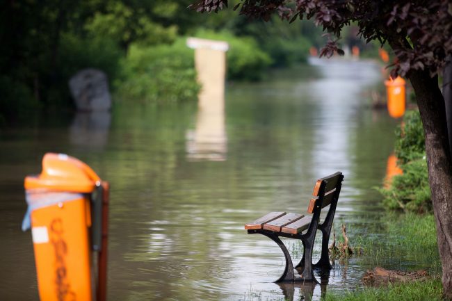 Danube's shore line is flooded in Galați, Romania on June 26th, 2010.