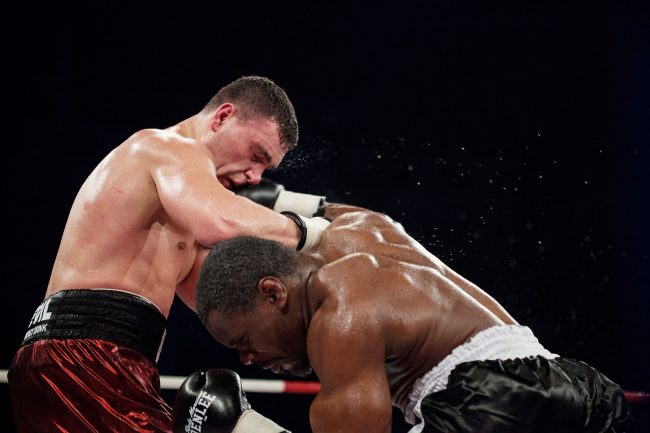 Boxers are fighting at the BOXEN fight gala that was held in Galați, Romania on February 22nd, 2013