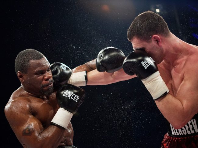 Boxers are fighting at the BOXEN fight gala that was held in Galați, Romania on February 22nd, 2013